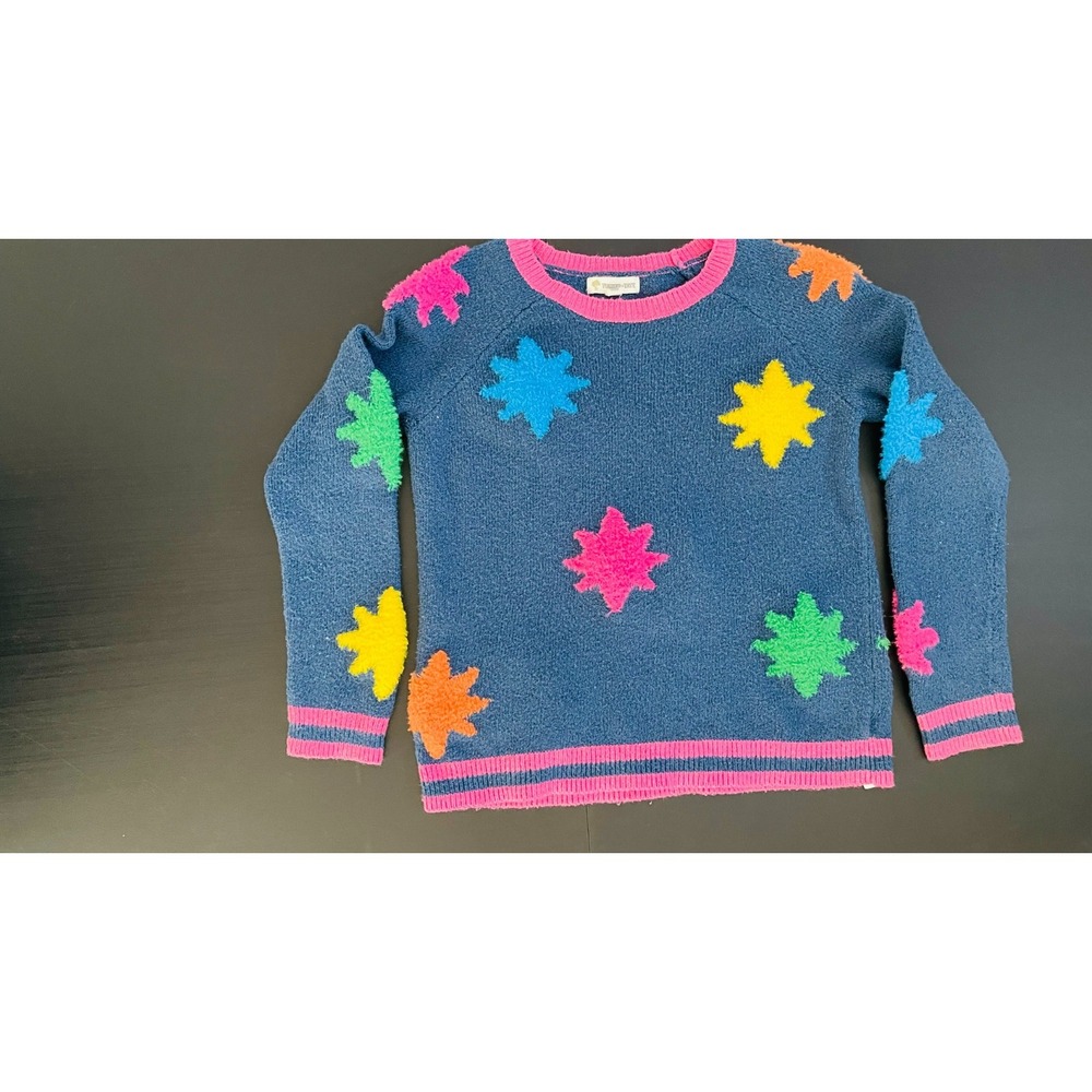 Tucker + Tate girls blue knitted sweater size 7 with colorful stars